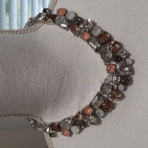 WHBM Elegant Silver and Brown Gemstone Necklace
